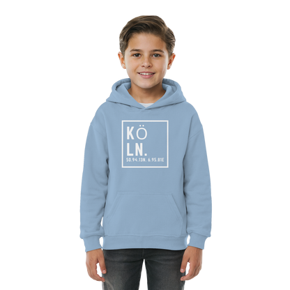Köln Koordinaten (großer Druck auf der Brust) - Kids Basic Hoodie