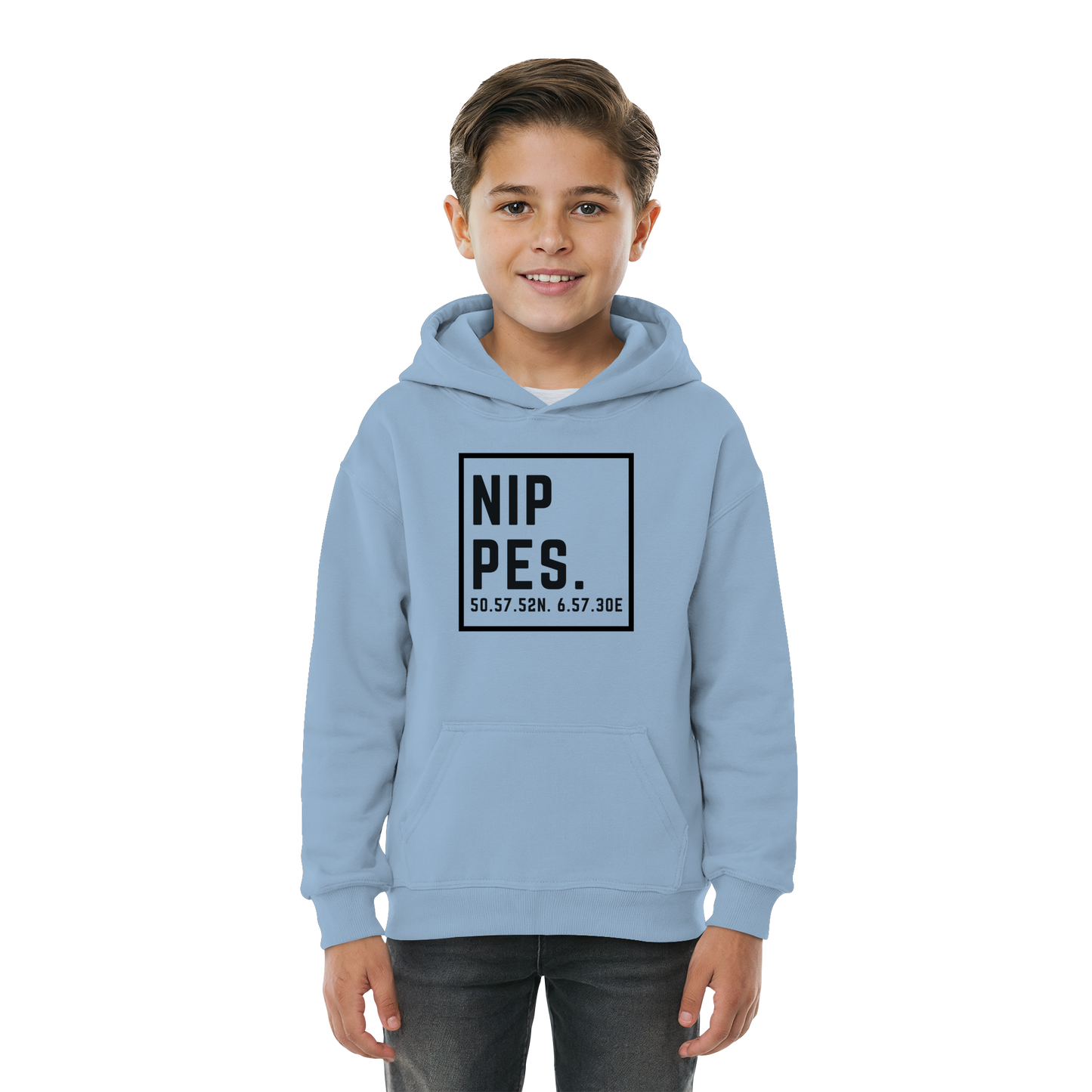 Nippes Koordinaten (großer Druck auf der Brust) - Kids Basic Hoodie