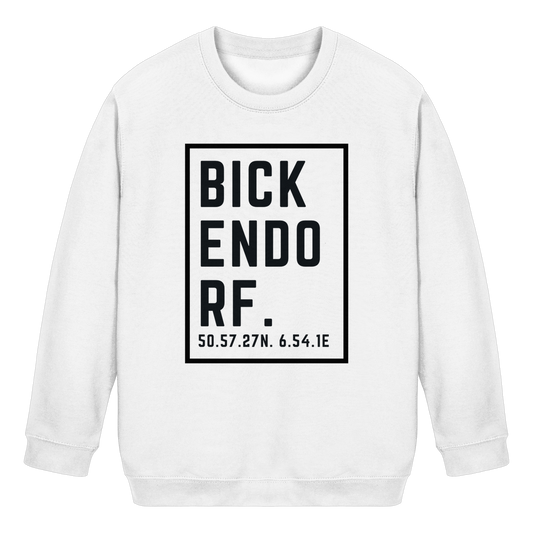 Bickendorf Koordinaten (großer Druck auf der Brust) - Kids Basic Sweatshirt