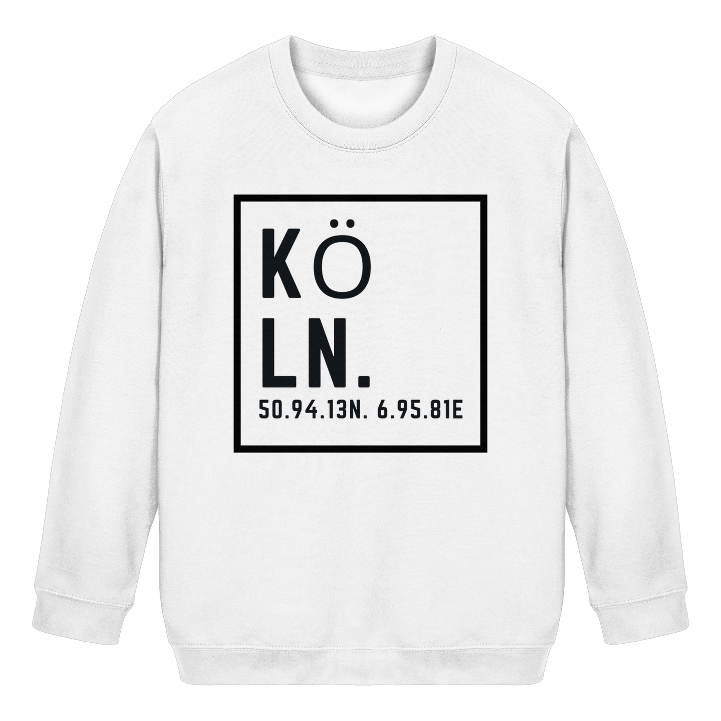 Köln Koordinaten (großer Druck auf der Brust) - Kids Basic Sweatshirt