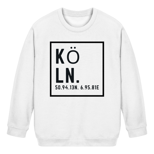 Köln Koordinaten (großer Druck auf der Brust) - Kids Basic Sweatshirt