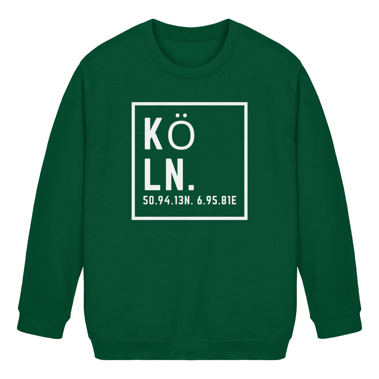 Köln Koordinaten (großer Druck auf der Brust) - Kids Basic Sweatshirt