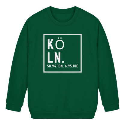 Köln Koordinaten (großer Druck auf der Brust) - Kids Basic Sweatshirt