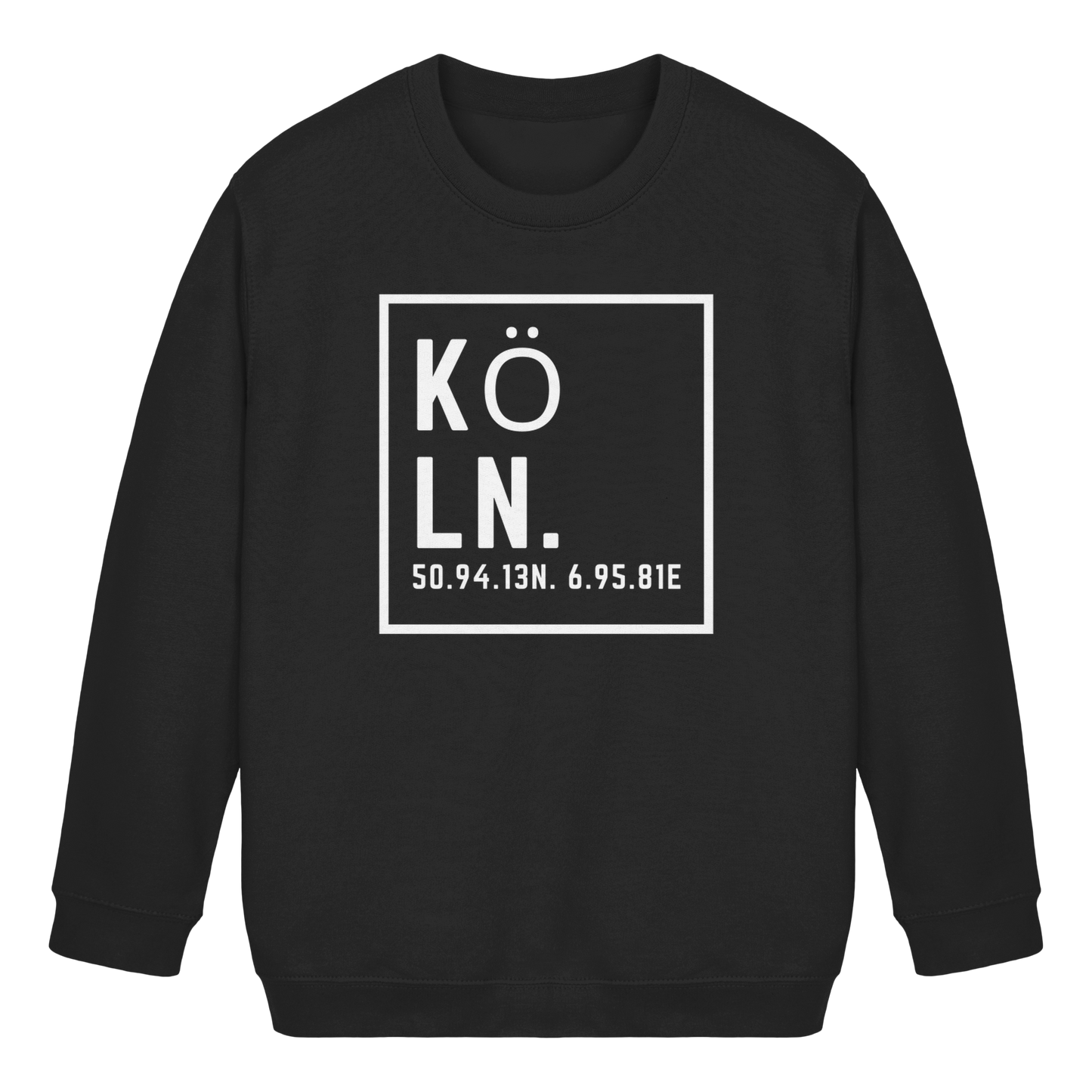 Köln Koordinaten (großer Druck auf der Brust) - Kids Basic Sweatshirt