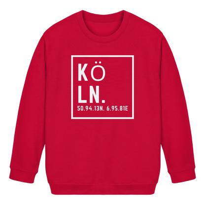 Köln Koordinaten (großer Druck auf der Brust) - Kids Basic Sweatshirt
