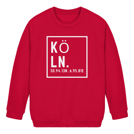Köln Koordinaten (großer Druck auf der Brust) - Kids Basic Sweatshirt