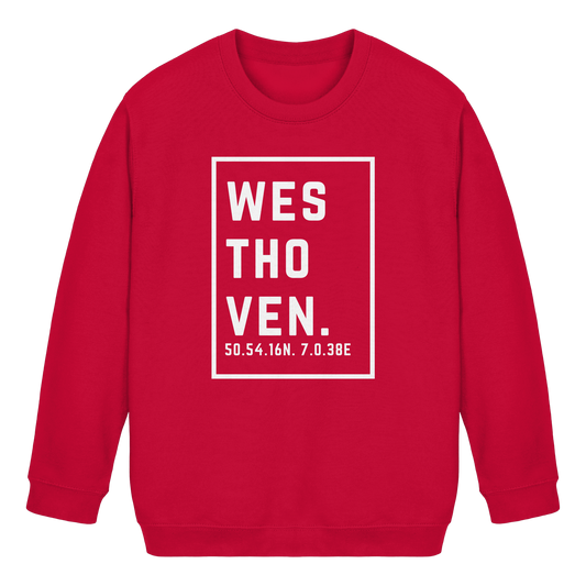Westhoven Koordinaten (großer Druck auf der Brust) - Kids Basic Sweatshirt