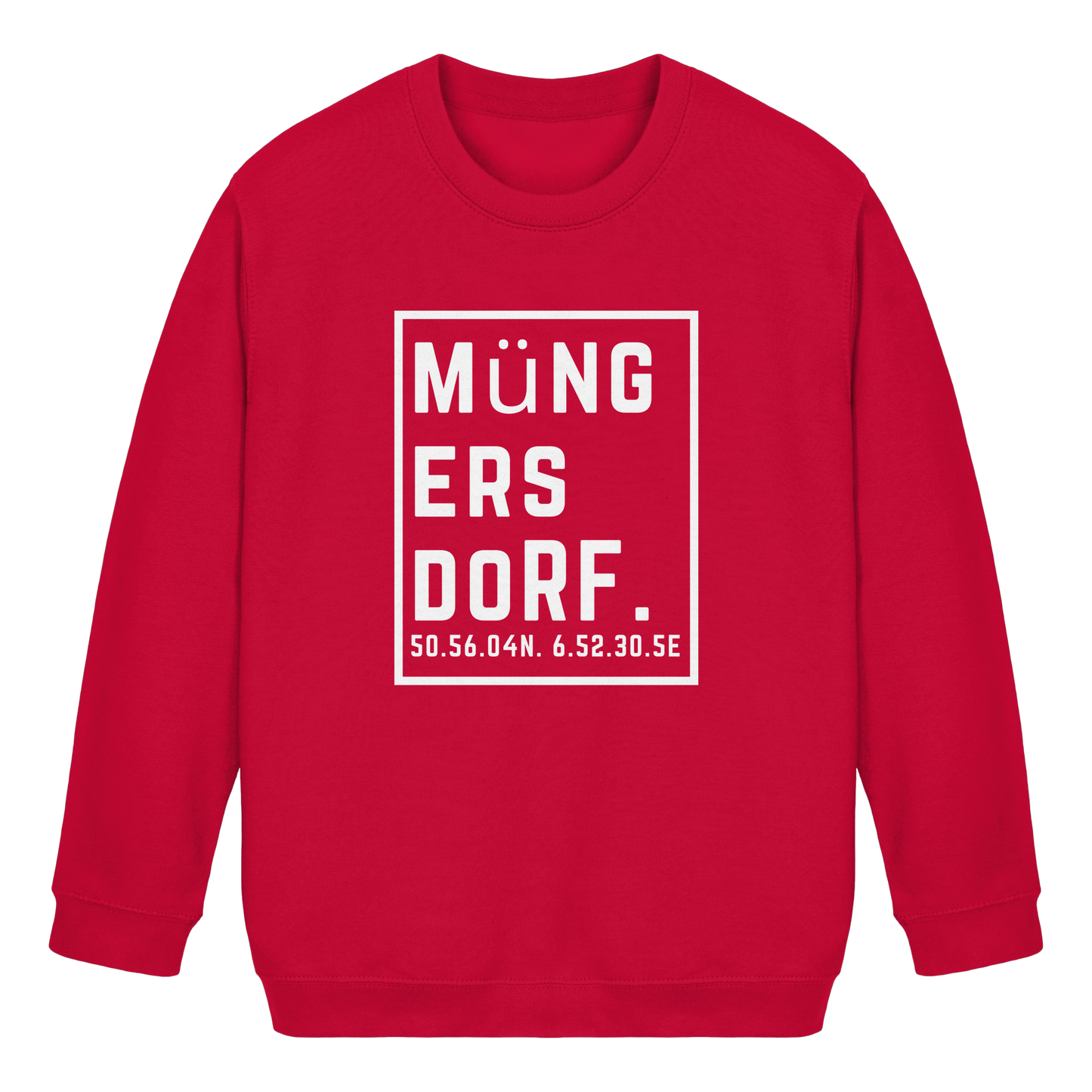 Müngersdorf Koordinaten (großer Druck auf der Brust) - Kids Basic Sweatshirt