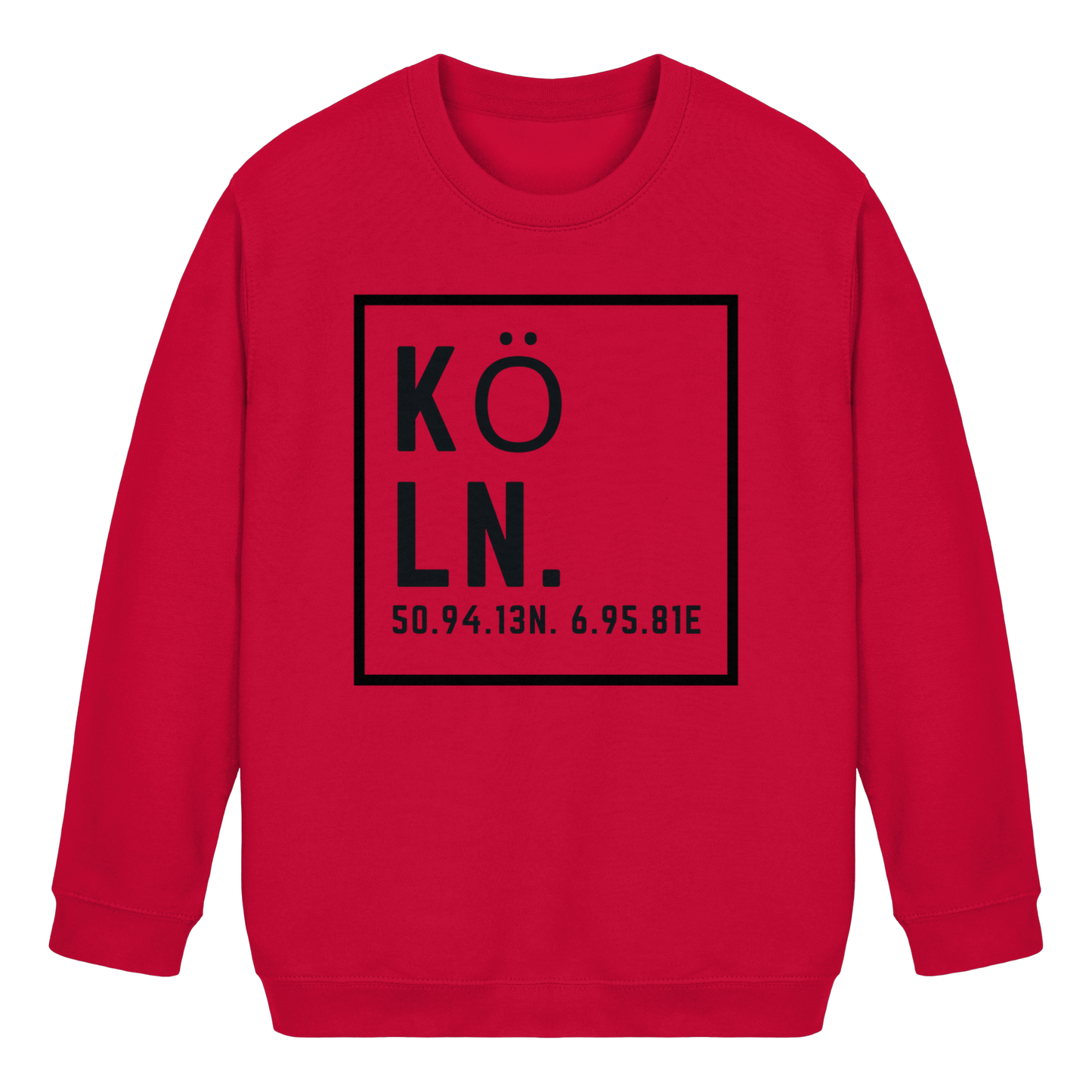 Köln Koordinaten (großer Druck auf der Brust) - Kids Basic Sweatshirt
