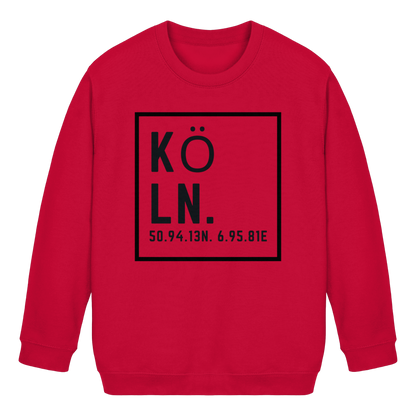 Köln Koordinaten (großer Druck auf der Brust) - Kids Basic Sweatshirt