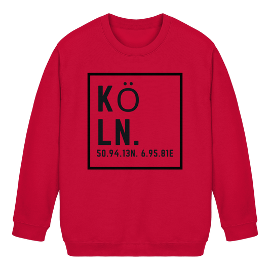 Köln Koordinaten (großer Druck auf der Brust) - Kids Basic Sweatshirt