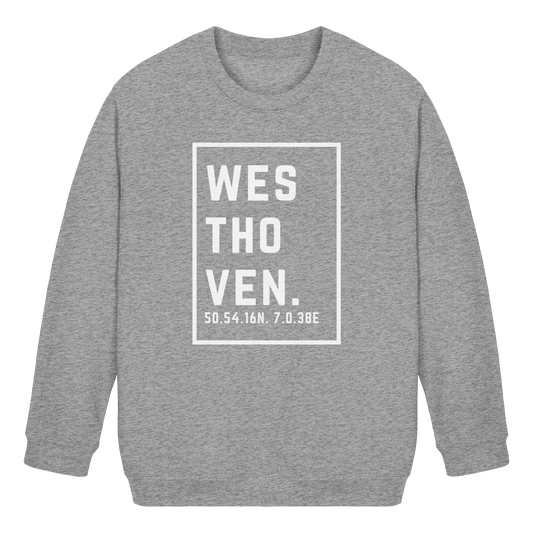 Westhoven Koordinaten (großer Druck auf der Brust) - Kids Basic Sweatshirt