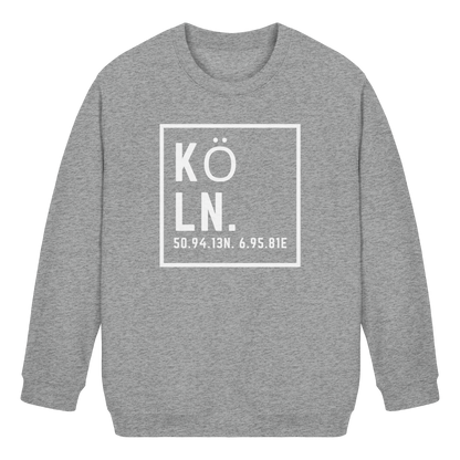 Köln Koordinaten (großer Druck auf der Brust) - Kids Basic Sweatshirt