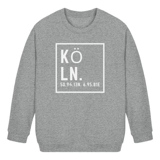 Köln Koordinaten (großer Druck auf der Brust) - Kids Basic Sweatshirt