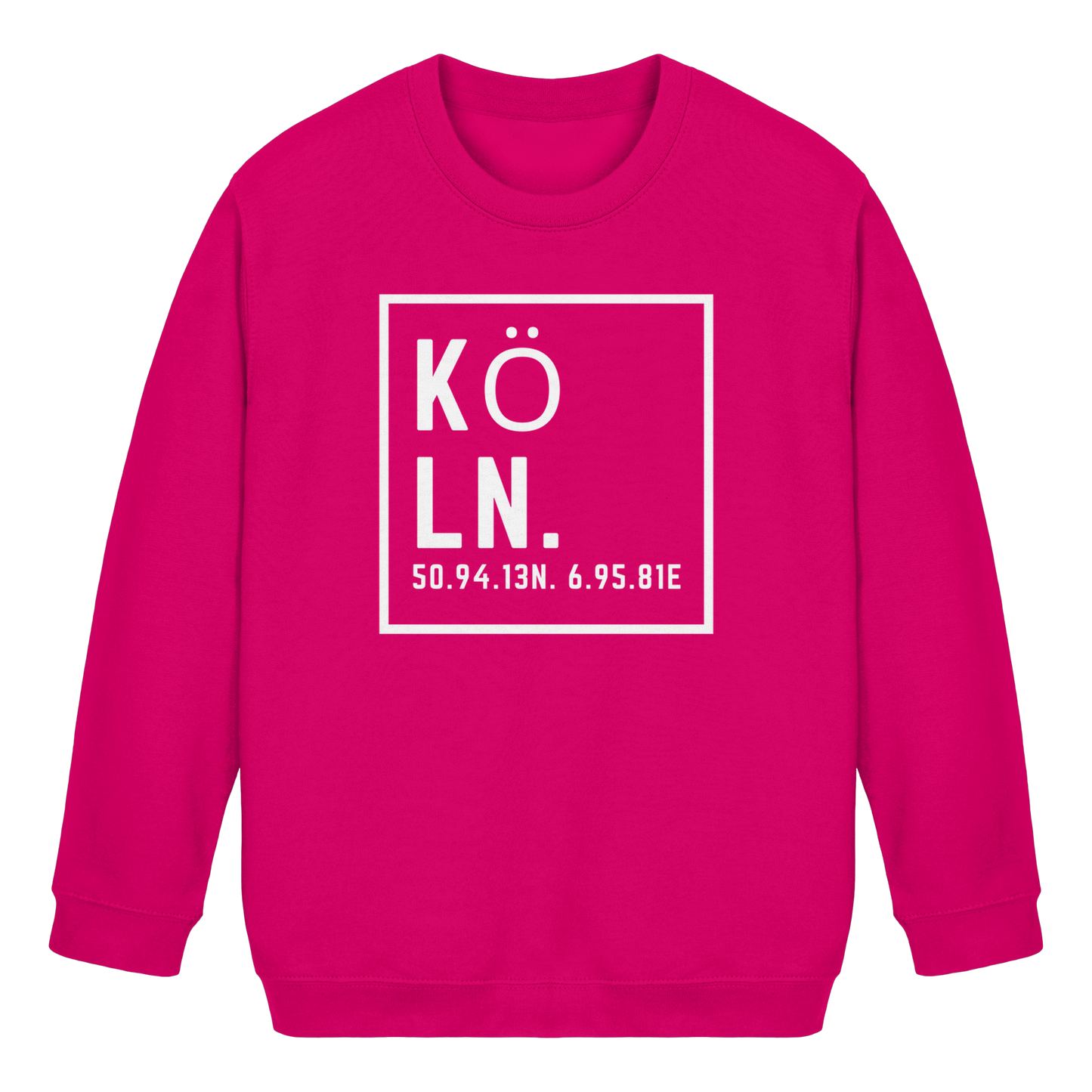 Köln Koordinaten (großer Druck auf der Brust) - Kids Basic Sweatshirt