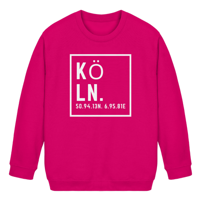 Köln Koordinaten (großer Druck auf der Brust) - Kids Basic Sweatshirt