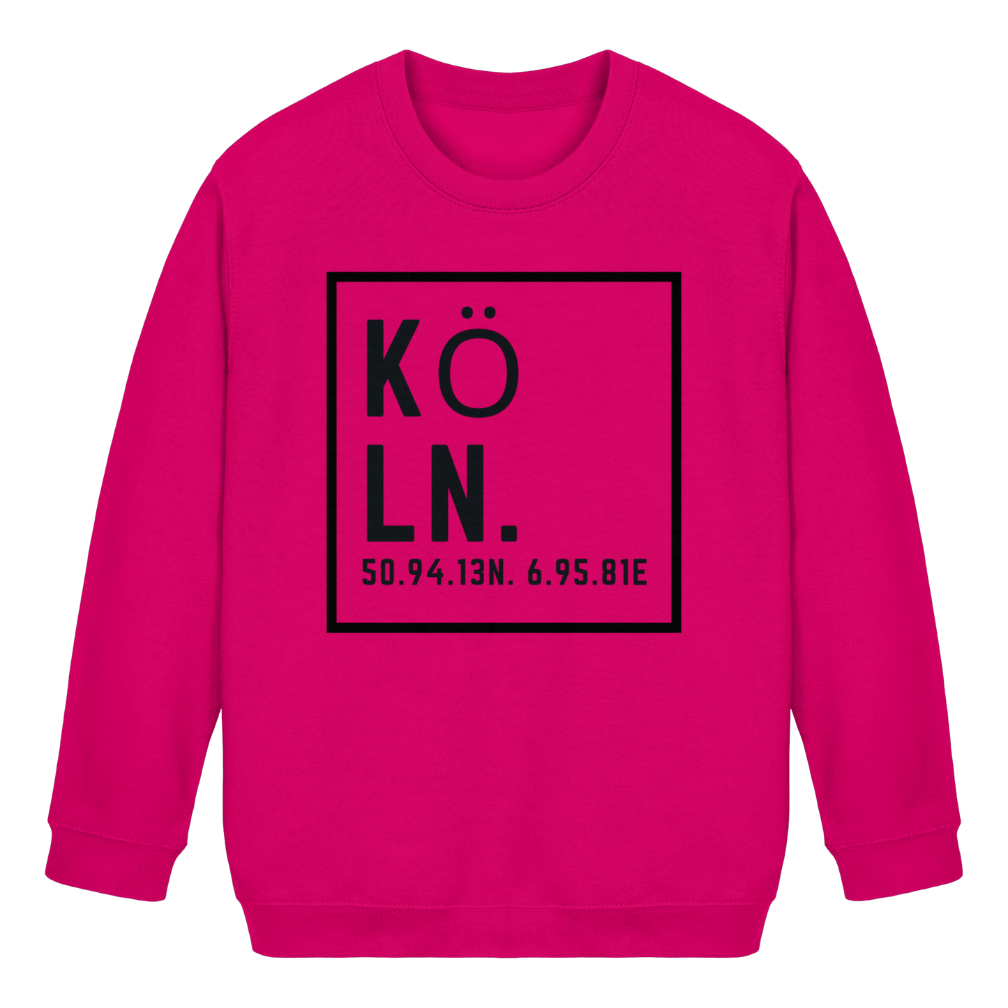 Köln Koordinaten (großer Druck auf der Brust) - Kids Basic Sweatshirt