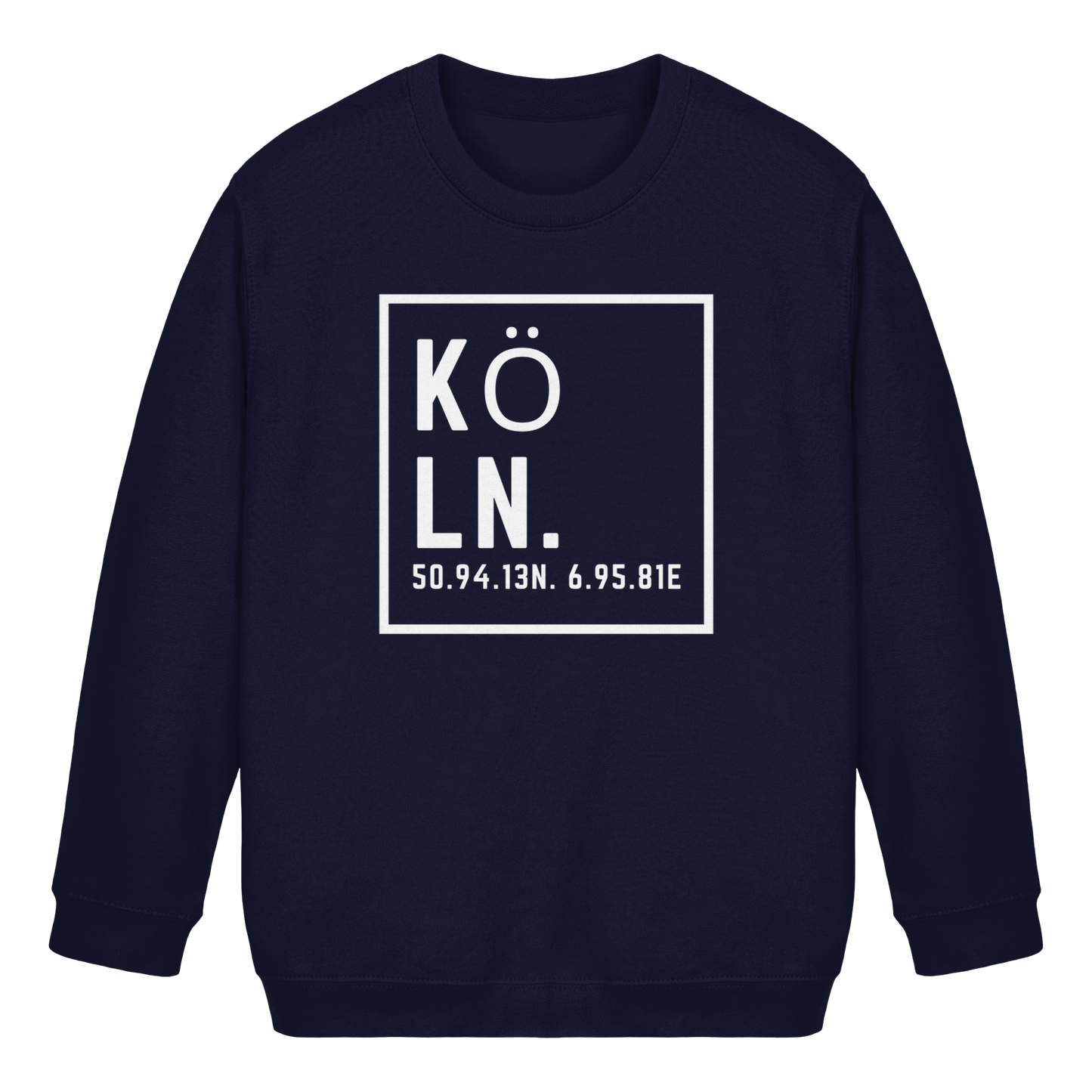 Köln Koordinaten (großer Druck auf der Brust) - Kids Basic Sweatshirt