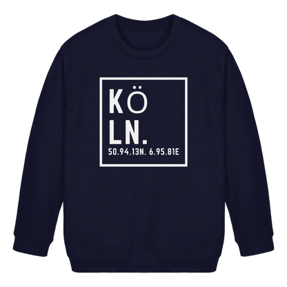 Köln Koordinaten (großer Druck auf der Brust) - Kids Basic Sweatshirt