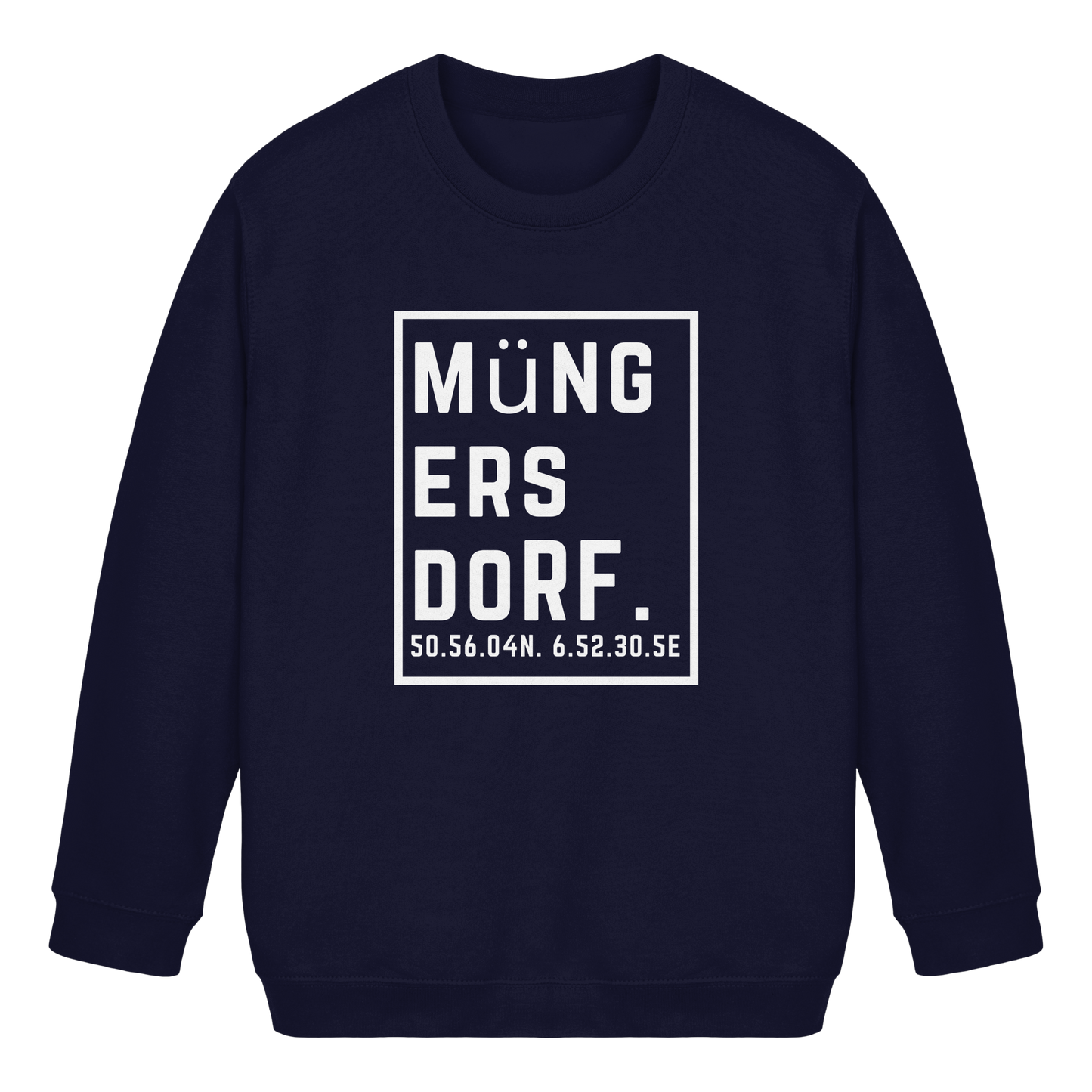 Müngersdorf Koordinaten (großer Druck auf der Brust) - Kids Basic Sweatshirt