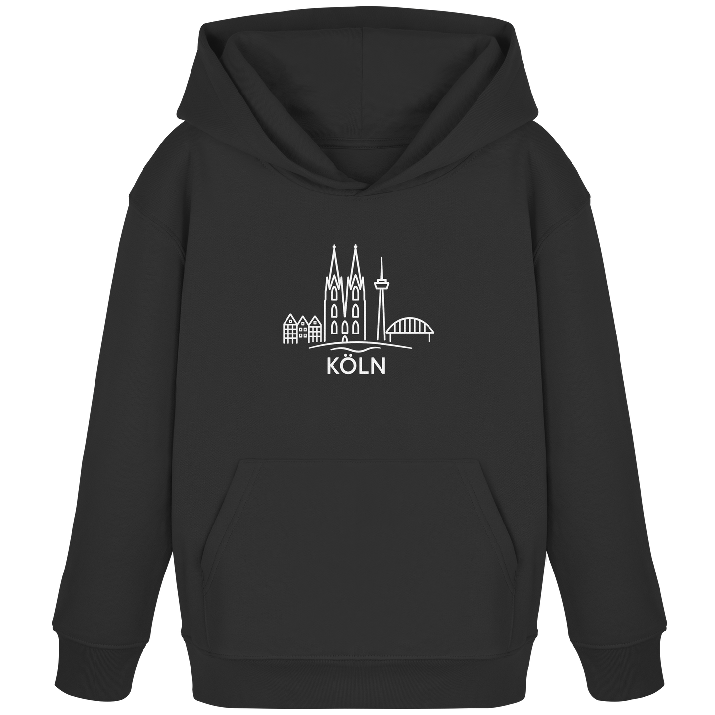 Köln Skyline (großer Druck auf der Brust) - Kids Organic Hoodie