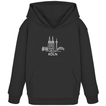 Köln Skyline (großer Druck auf der Brust) - Kids Organic Hoodie
