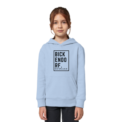Bickendorf Koordinaten (großer Druck auf der Brust) - Kids Organic Hoodie