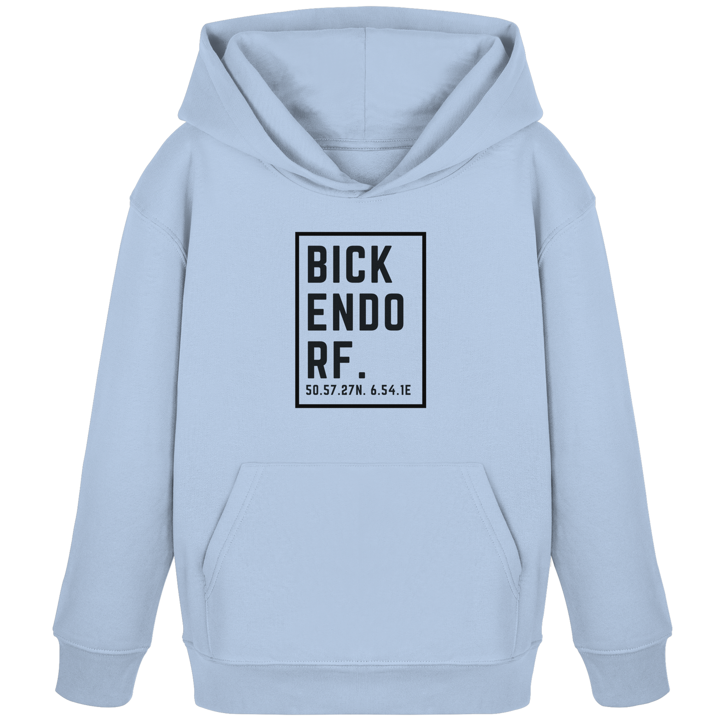 Bickendorf Koordinaten (großer Druck auf der Brust) - Kids Organic Hoodie