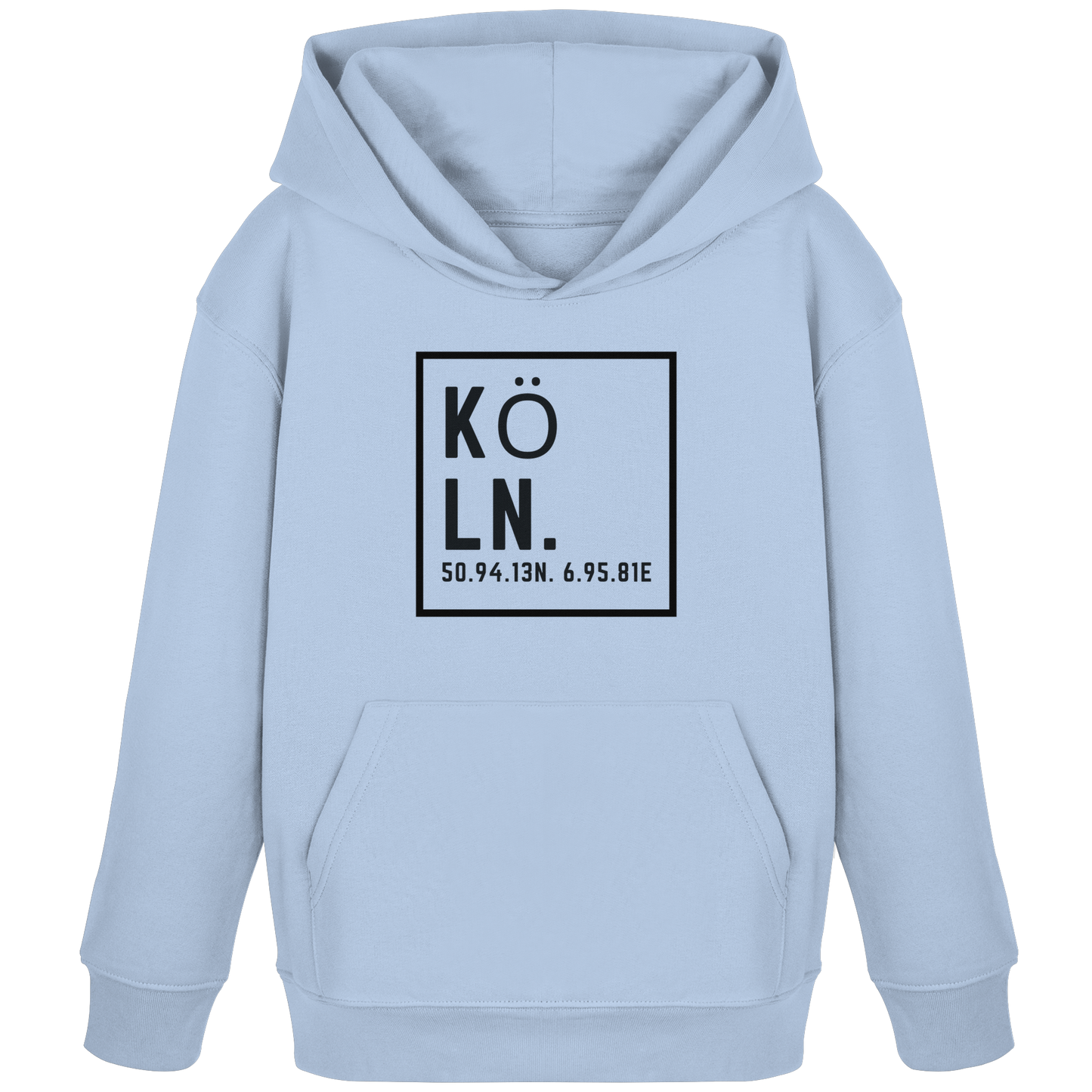 Köln Koordinaten (großer Druck auf der Brust) - Kids Organic Hoodie