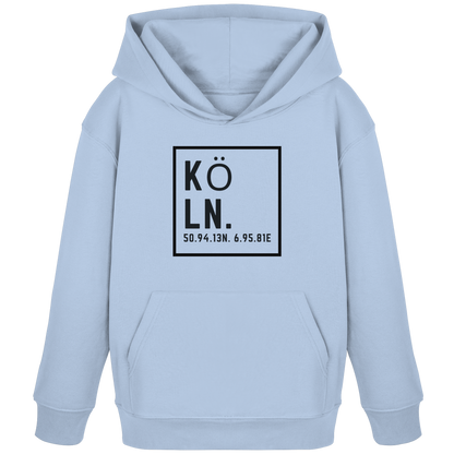 Köln Koordinaten (großer Druck auf der Brust) - Kids Organic Hoodie
