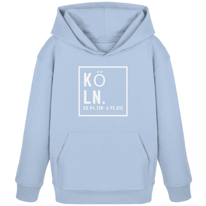 Köln Koordinaten (großer Druck auf der Brust) - Kids Organic Hoodie