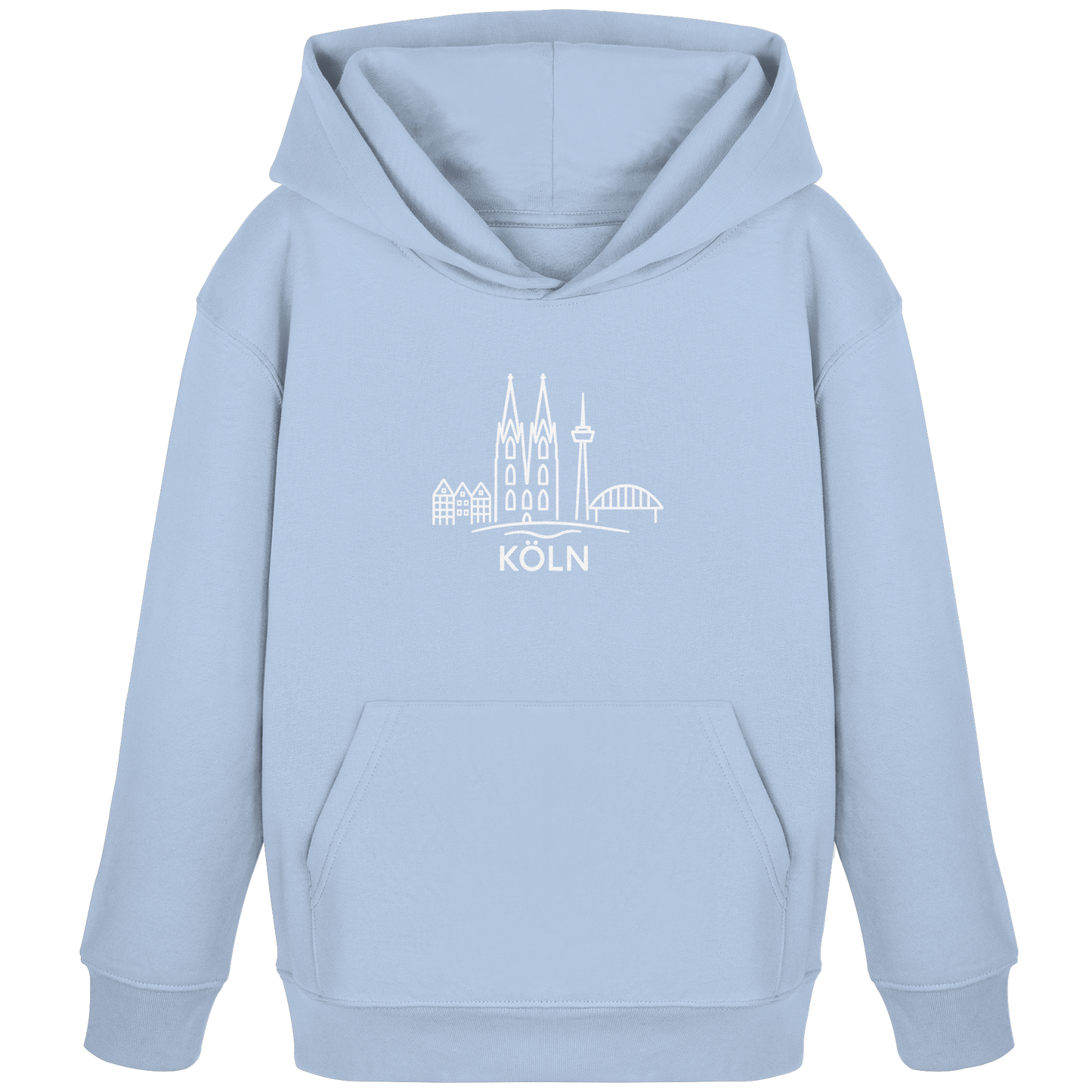 Köln Skyline (großer Druck auf der Brust) - Kids Organic Hoodie