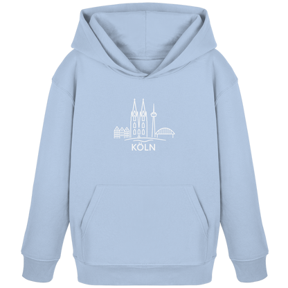 Köln Skyline (großer Druck auf der Brust) - Kids Organic Hoodie