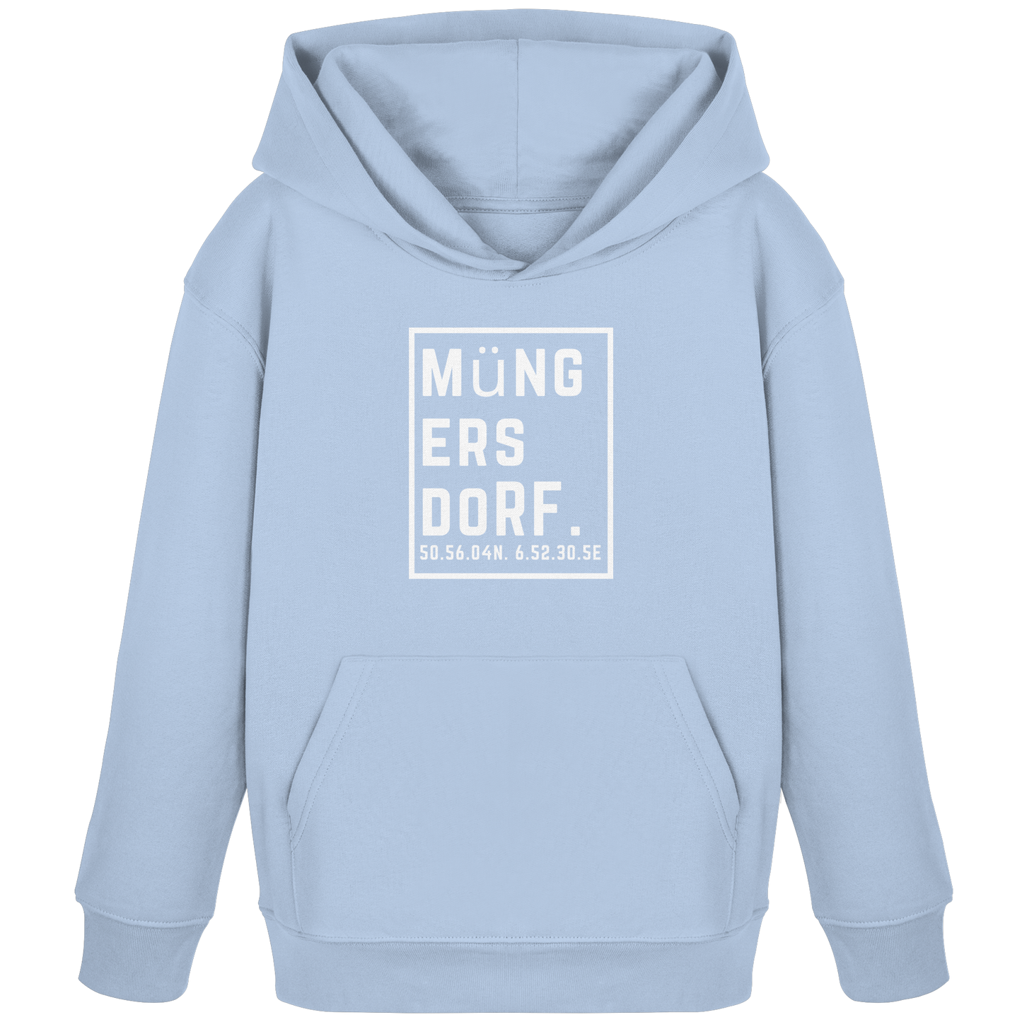 Müngersdorf Koordinaten (großer Druck auf der Brust) - Kids Organic Hoodie