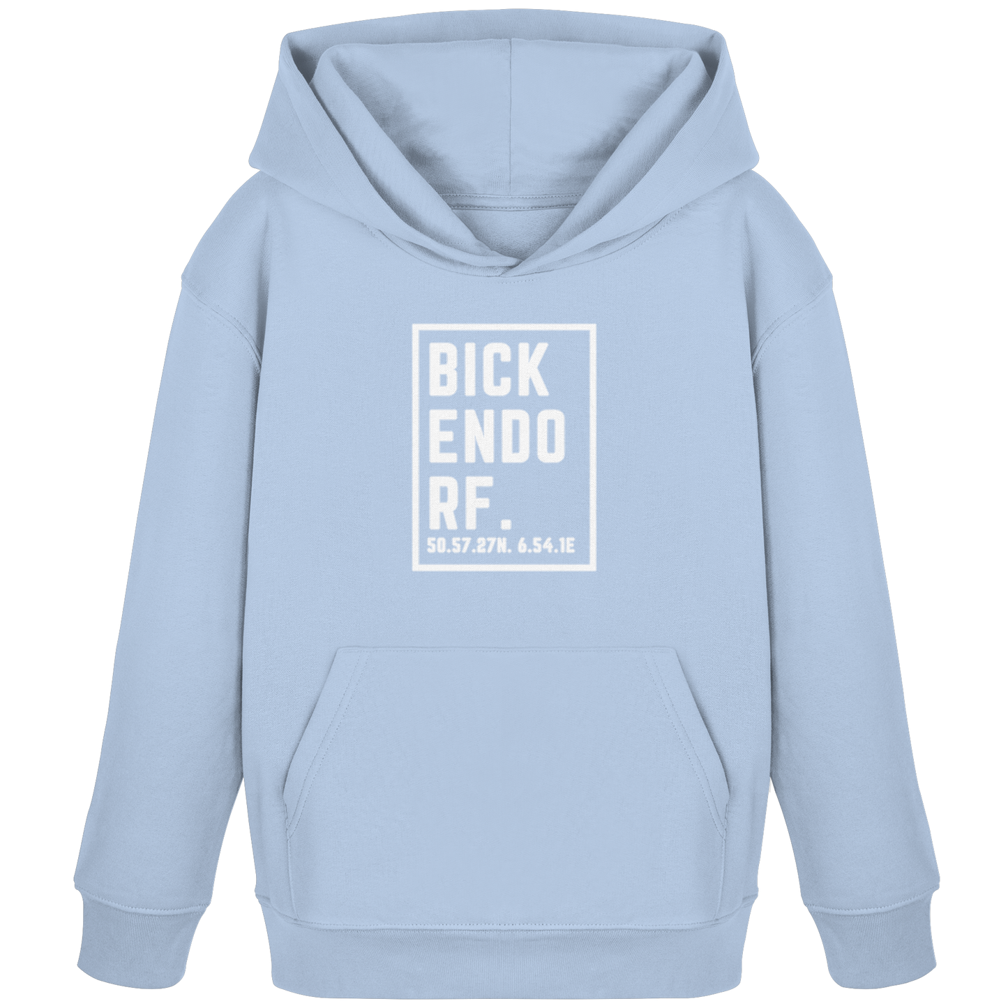 Bickendorf Koordinaten (großer Druck auf der Brust) - Kids Organic Hoodie
