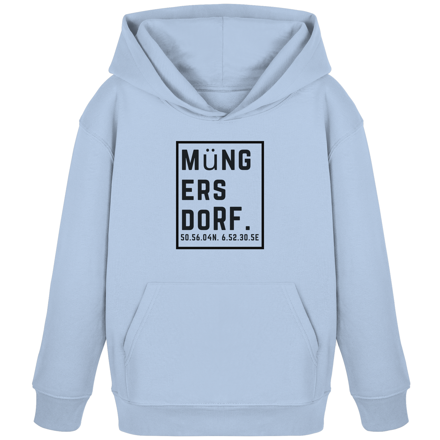 Müngersdorf Koordinaten (großer Druck auf der Brust) - Kids Organic Hoodie