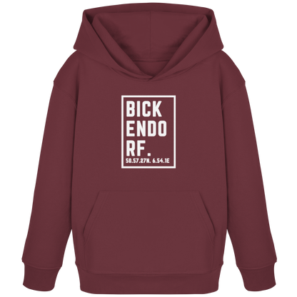 Bickendorf Koordinaten (großer Druck auf der Brust) - Kids Organic Hoodie