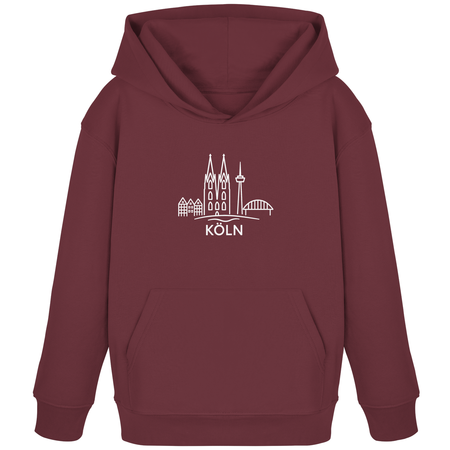 Köln Skyline (großer Druck auf der Brust) - Kids Organic Hoodie
