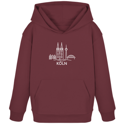Köln Skyline (großer Druck auf der Brust) - Kids Organic Hoodie