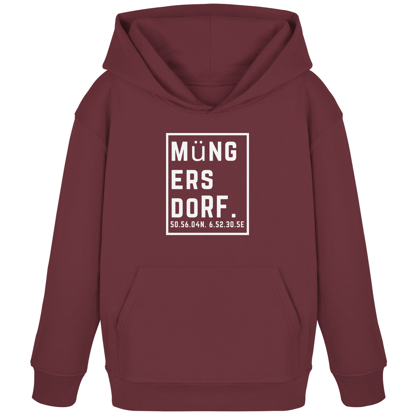 Müngersdorf Koordinaten (großer Druck auf der Brust) - Kids Organic Hoodie