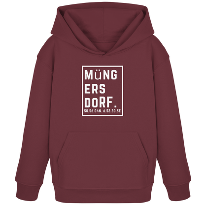 Müngersdorf Koordinaten (großer Druck auf der Brust) - Kids Organic Hoodie