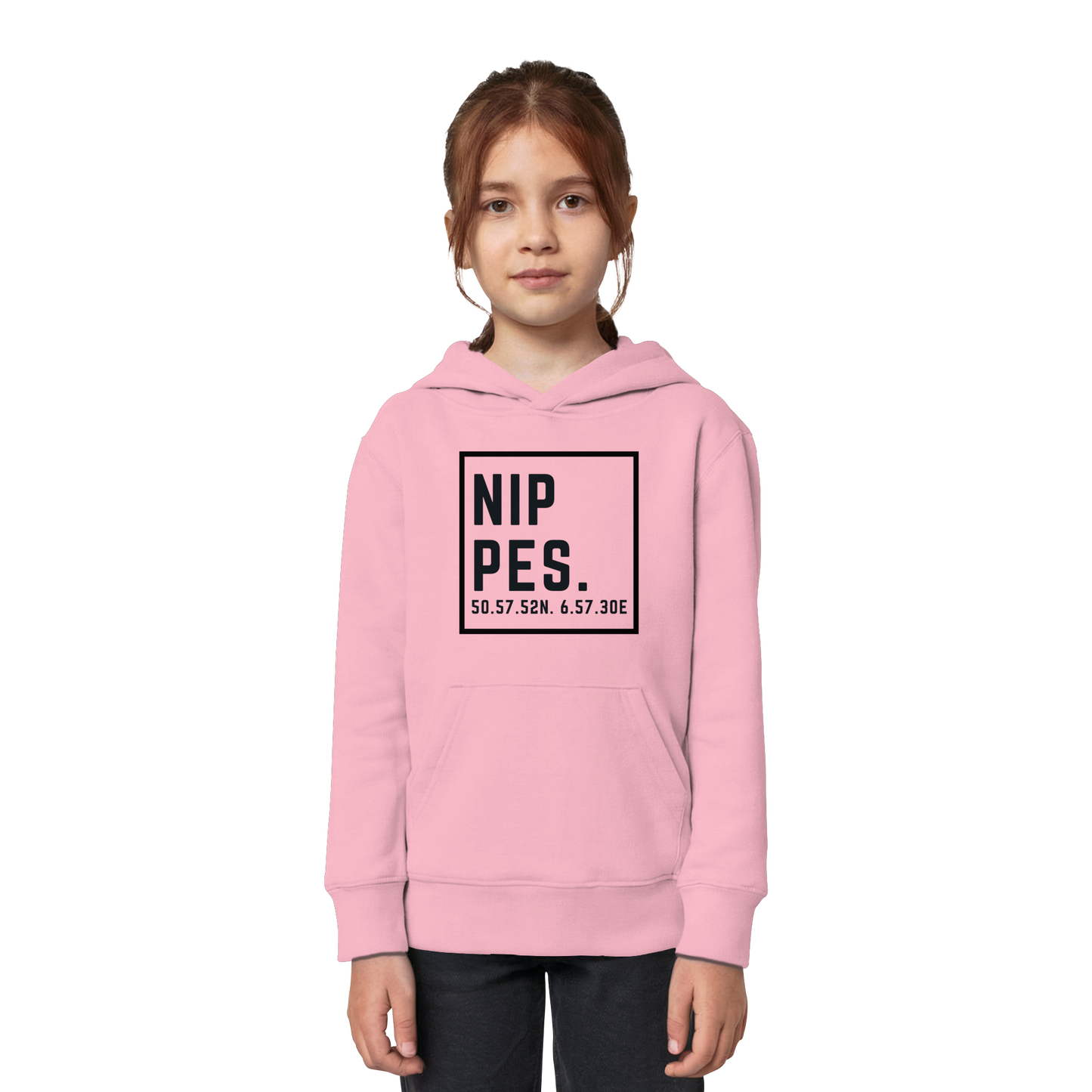 Nippes Koordinaten (großer Druck auf der Brust) - Kids Organic Hoodie