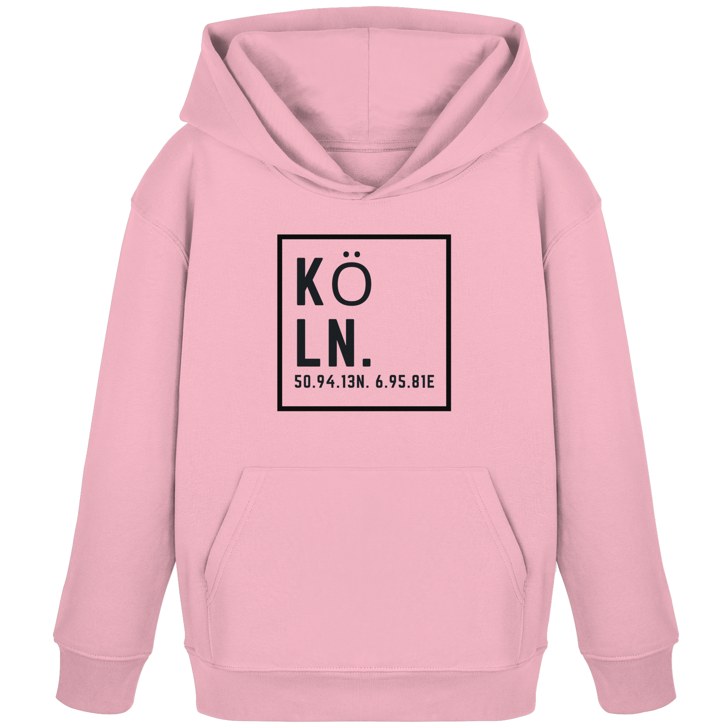 Köln Koordinaten (großer Druck auf der Brust) - Kids Organic Hoodie