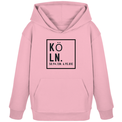 Köln Koordinaten (großer Druck auf der Brust) - Kids Organic Hoodie