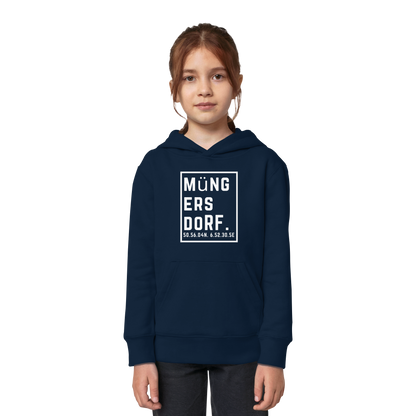 Müngersdorf Koordinaten (großer Druck auf der Brust) - Kids Organic Hoodie