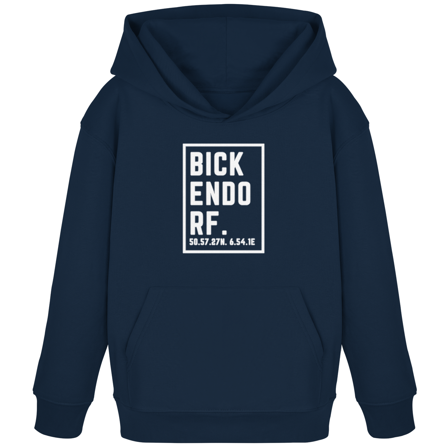Bickendorf Koordinaten (großer Druck auf der Brust) - Kids Organic Hoodie