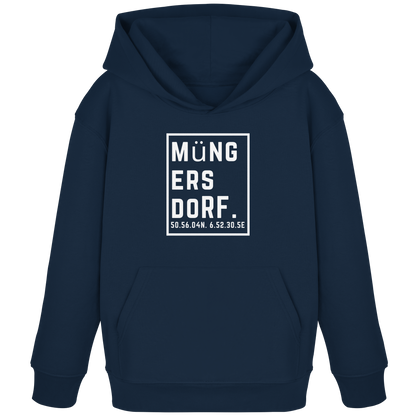 Müngersdorf Koordinaten (großer Druck auf der Brust) - Kids Organic Hoodie