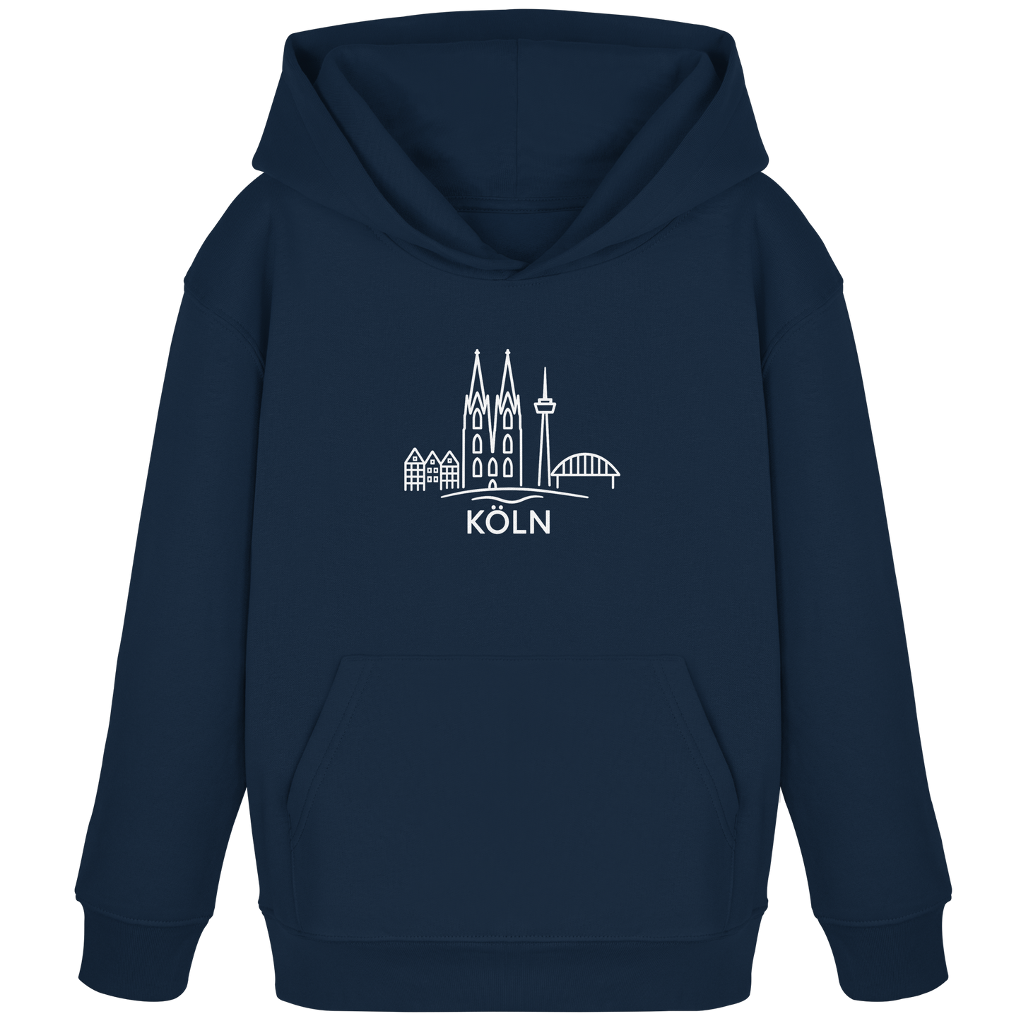 Köln Skyline (großer Druck auf der Brust) - Kids Organic Hoodie