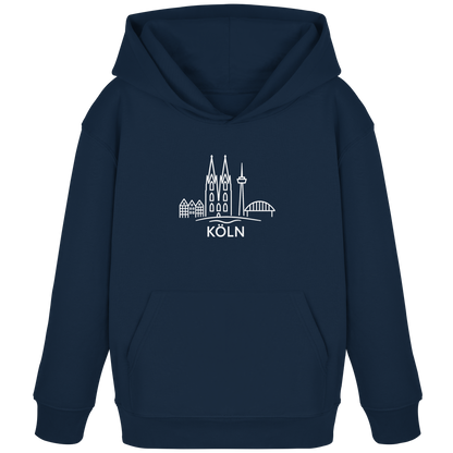 Köln Skyline (großer Druck auf der Brust) - Kids Organic Hoodie
