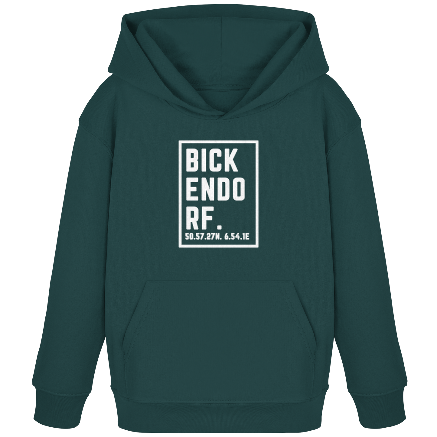 Bickendorf Koordinaten (großer Druck auf der Brust) - Kids Organic Hoodie